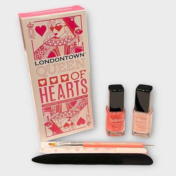 NIB LONDONTOWN Queen of Hearts Galentines Day Set Lakur Pinks fabfitfun - Picture 2 of 8